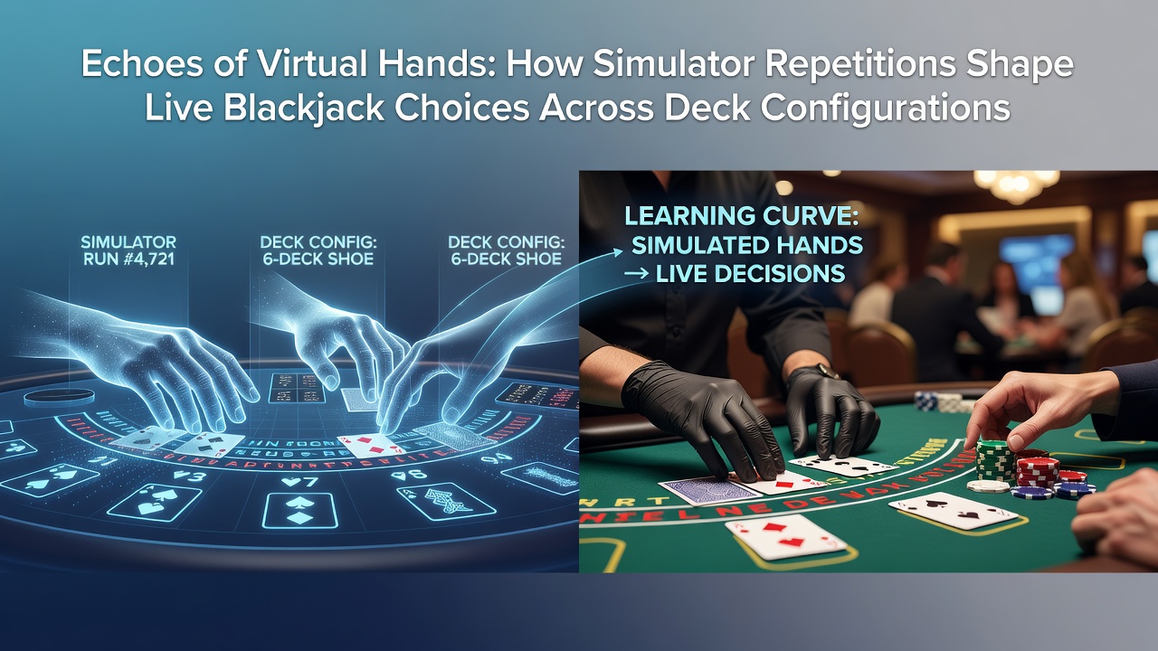 Spieler am Live-Blackjack-Tisch mit Fokus auf Karten und Chip-Stapel während einer Partie