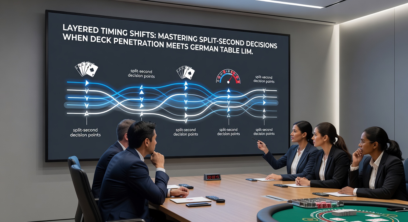 Illustration von Schichten-Timing und Entscheidungsabläufen am Blackjack-Tisch