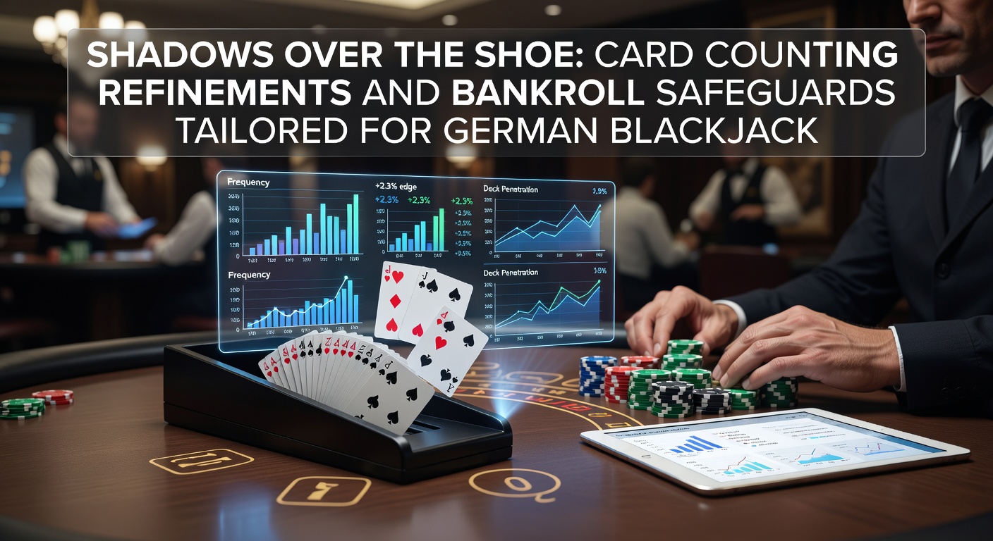 Grafik einer Bankroll-Kurve im Blackjack-Schuhspiel, zeigt Schwankungen und Schutzstrategien unter deutschen Regeln