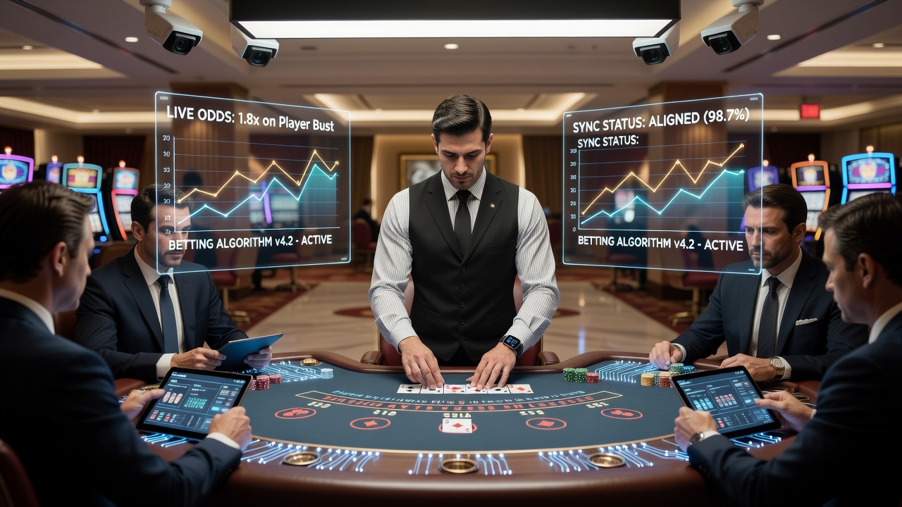 Synchronisation von Beobachtungsdatenströmen mit dynamischen Wettframeworks in lizenzierten Blackjack-Settings