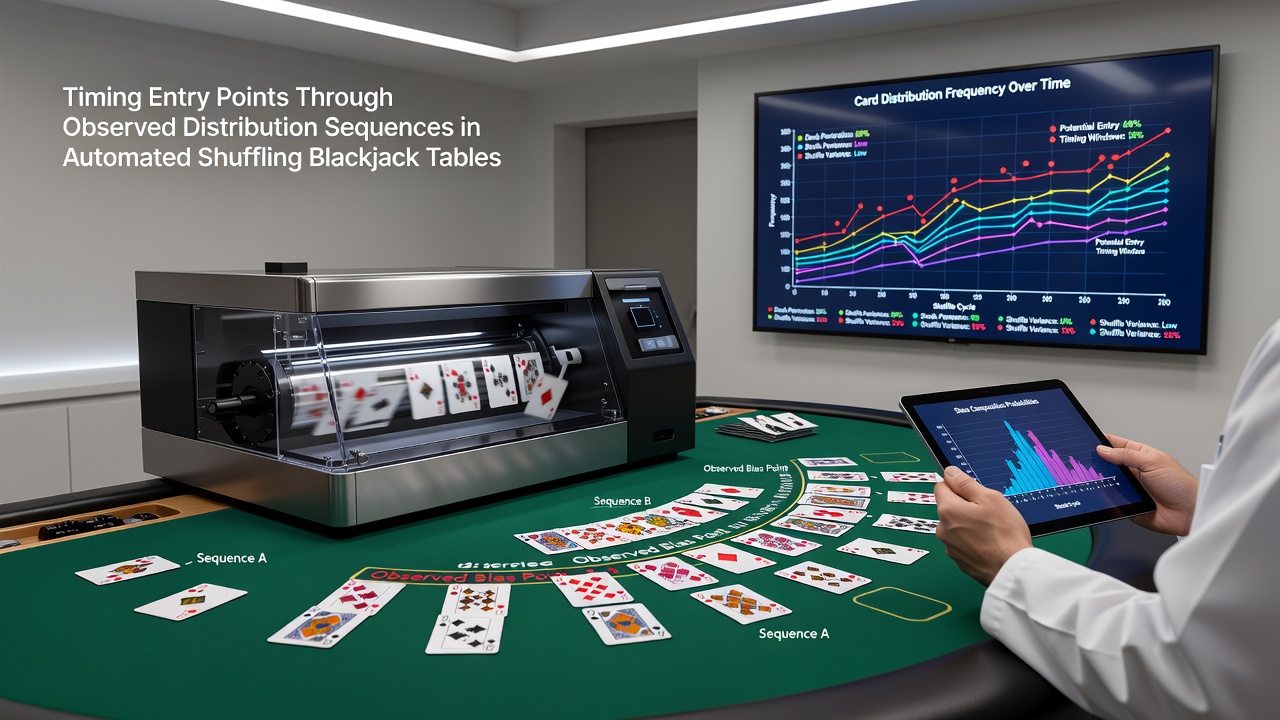 Diagramm zur Analyse von Kartenverteilungssequenzen in Blackjack-Shufflern